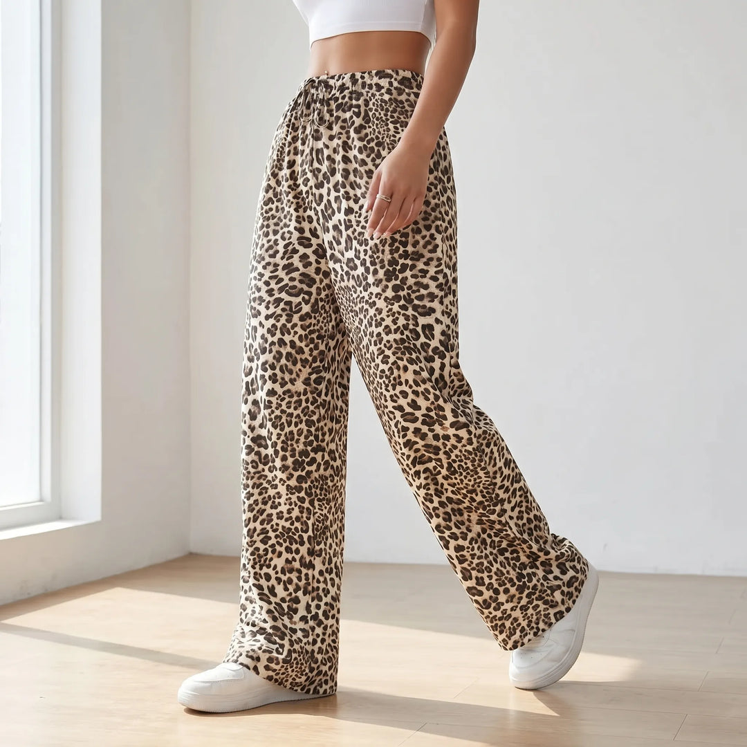Wide Leg Leopard Trousers - Teresa