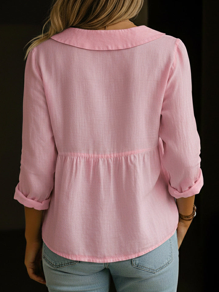 Women's Long Sleeve Button Up Blouse - Aurora