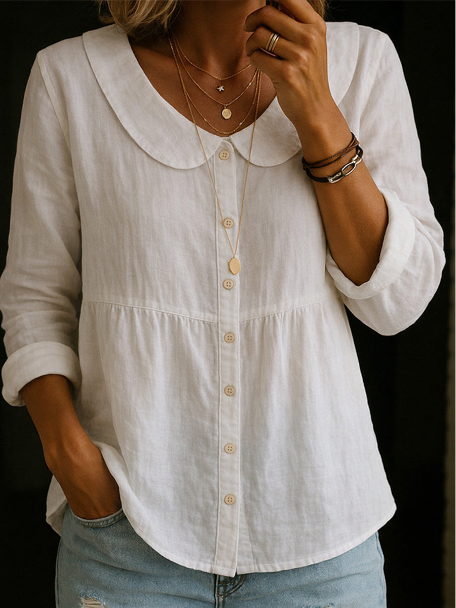 Women's Long Sleeve Button Up Blouse - Aurora