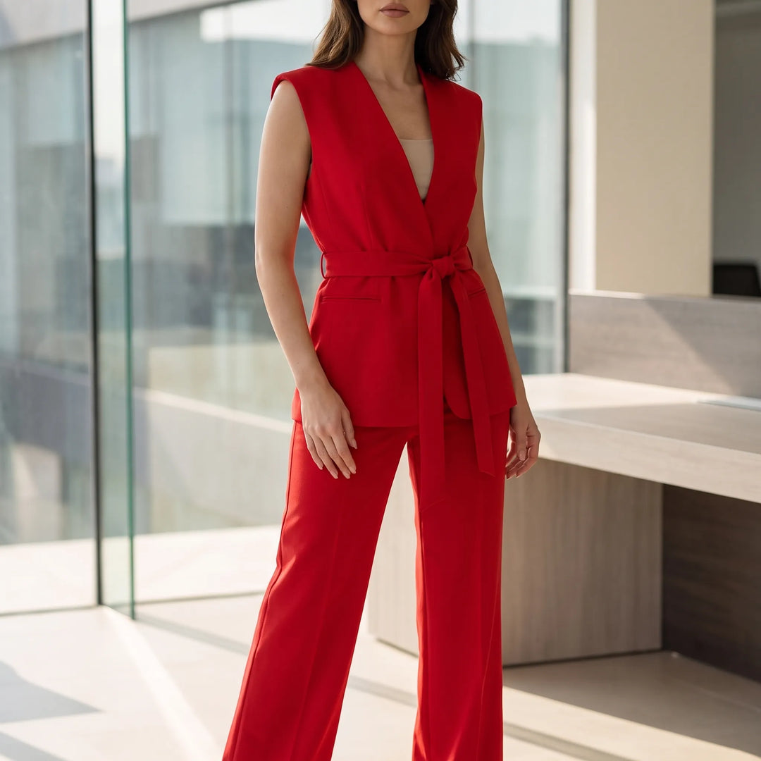Womens Wide Leg Pant Suit -  Lauren