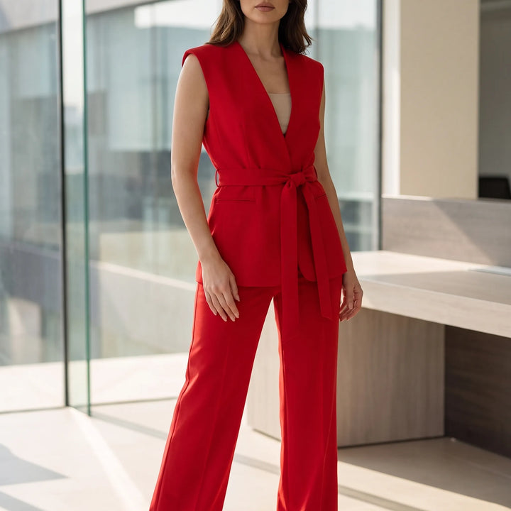 Womens Wide Leg Pant Suit -  Lauren