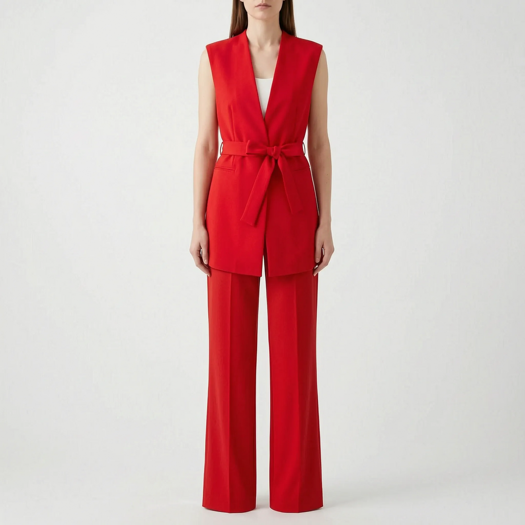 Womens Wide Leg Pant Suit -  Lauren