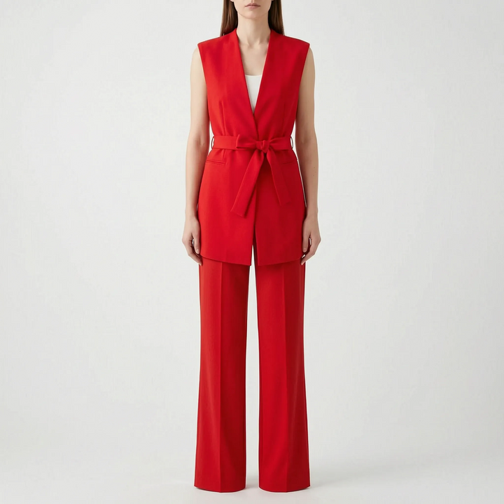 Womens Wide Leg Pant Suit -  Lauren