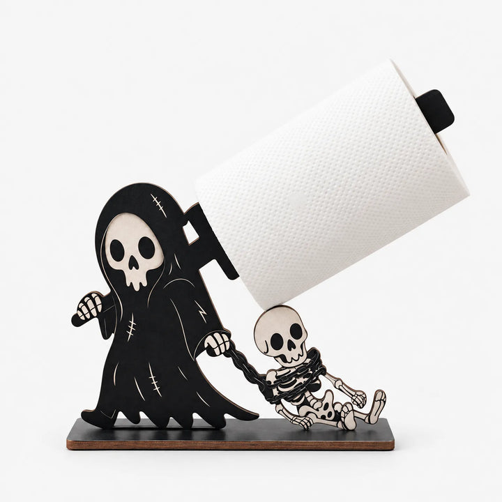 Wooden Toilet Roll Holder Stand - Grimroll