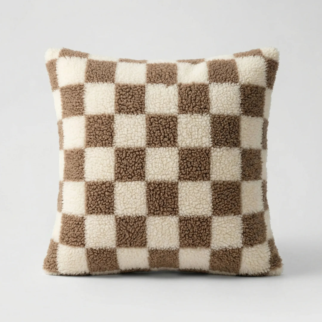 Zachte Kussenhoes Met Dambordpatroon - Squarelo