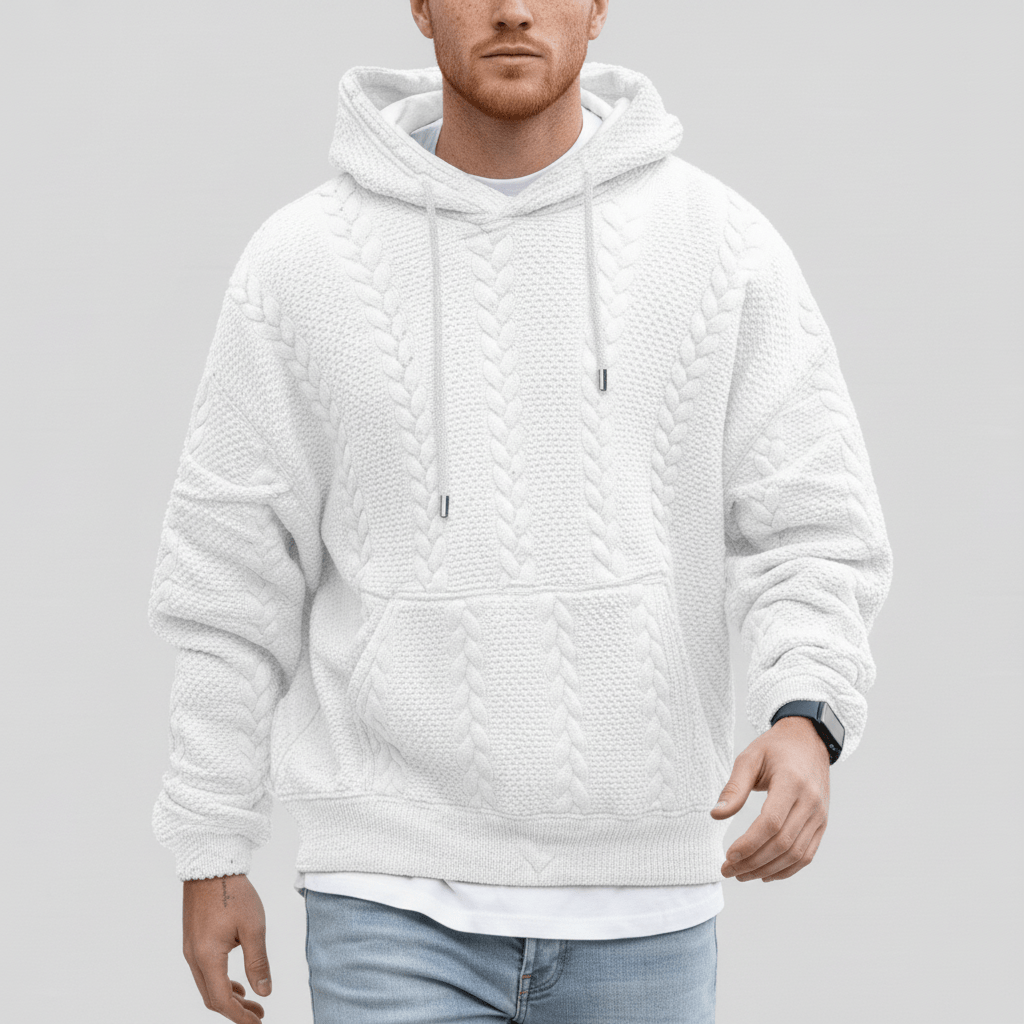Zopfmuster-Pullover Mit Kapuze - Carlos