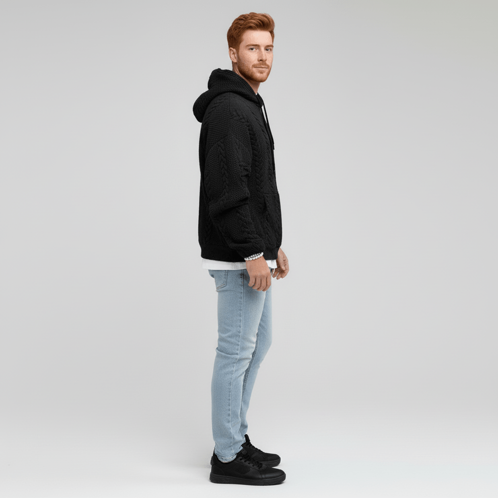 Zopfmuster-Pullover Mit Kapuze - Carlos