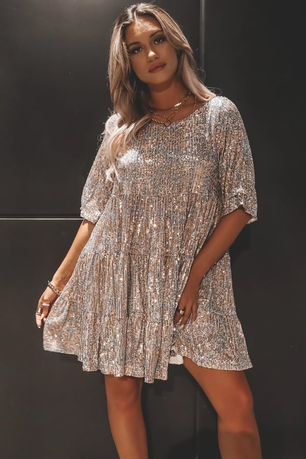 A-line Dress - ShimmerFlow-Colored-M-Nora Luxe