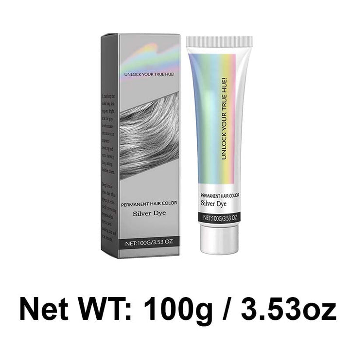 Gray box and rainbow-striped tube side by side on white, with net weight of 100 grams shown below. 9