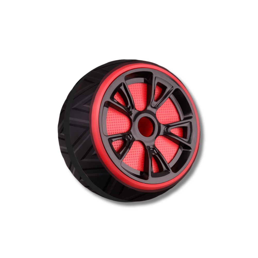 Ab Roller with Wide Wheels - CoreX-Black/Red-The Livary