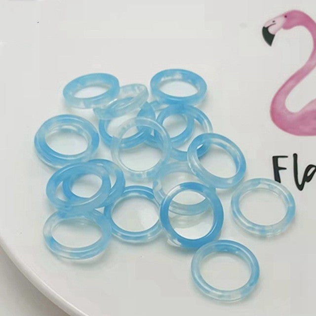 Acrylic Resin Statement Ring | Fashionable & Durable-Blue-Nora Luxe