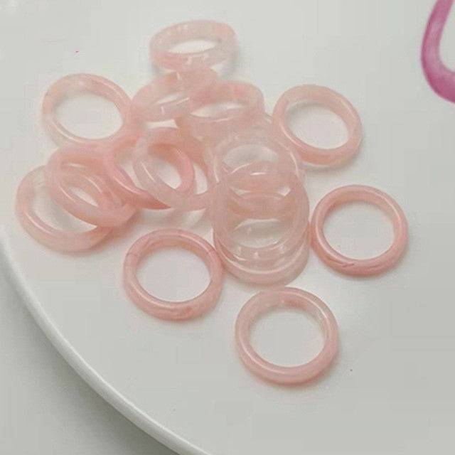 Acrylic Resin Statement Ring | Fashionable & Durable-Pink-Nora Luxe