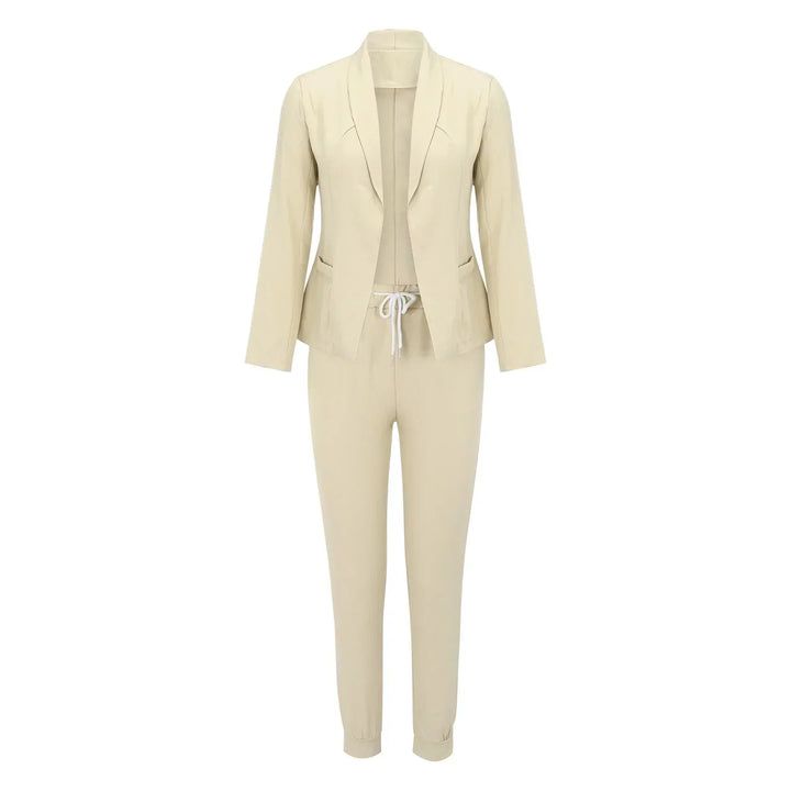 Casual two-piece set with tie belt – Liora