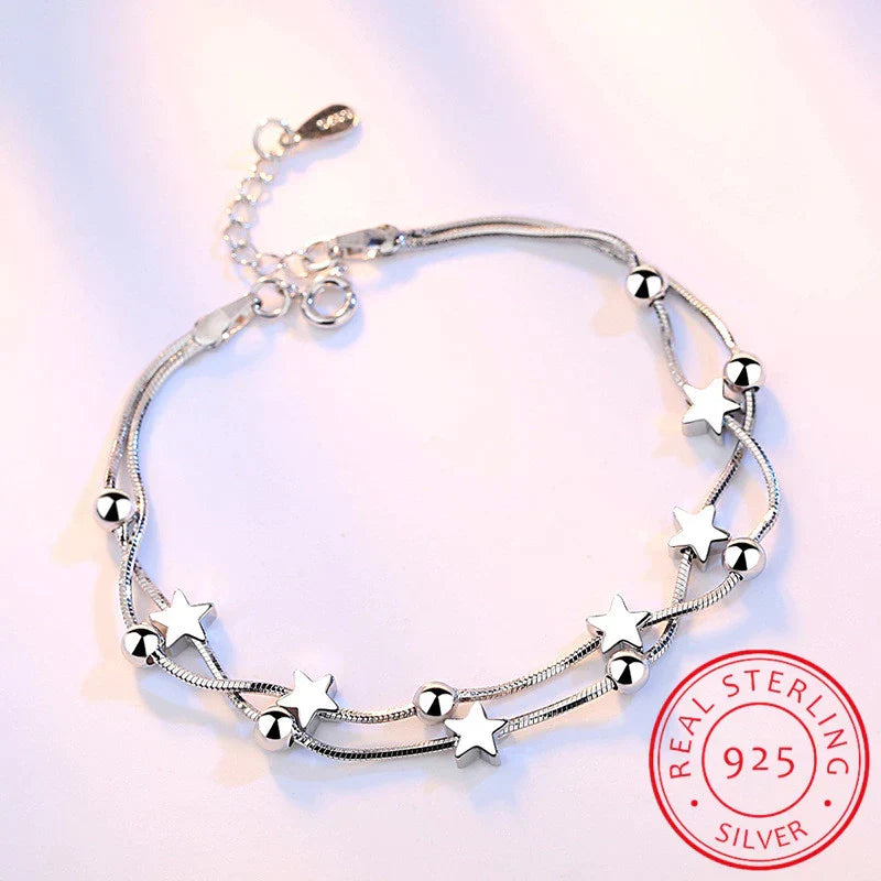 Adjustable Bracelet with Delicate Stars-Nora Luxe