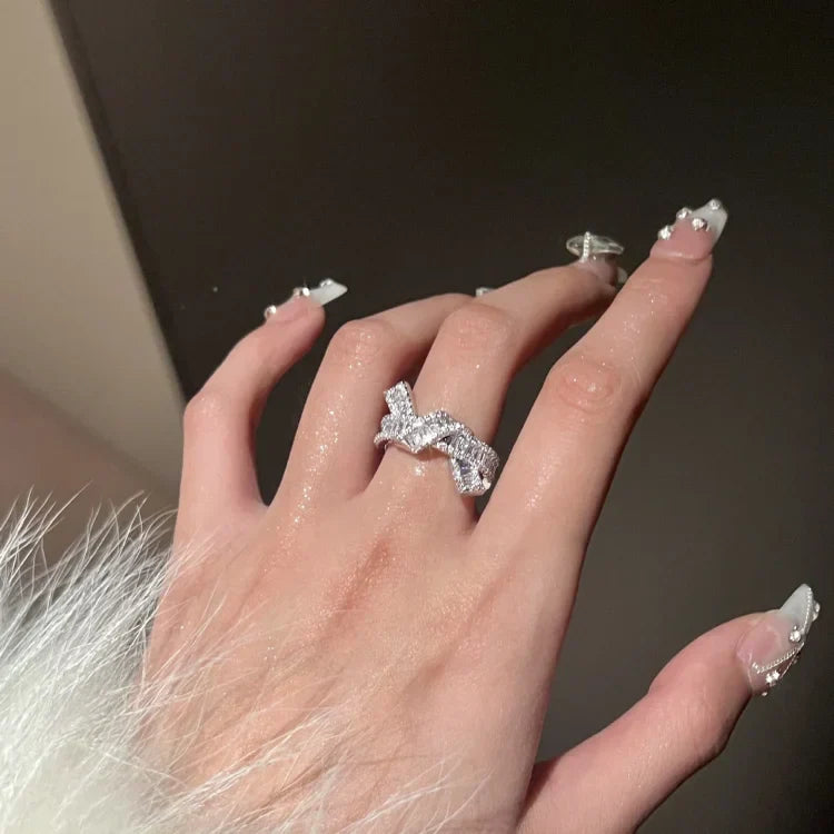 Adjustable Diamond Knot Ring - Serena-Gold-Nora Luxe