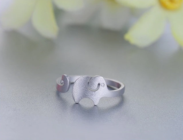 Adjustable Elephant Silver Ring | Animal Design Jewellery-Nora Luxe