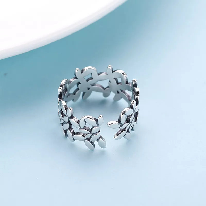 Adjustable Floral Ring | Sterling Silver Jewellery-Nora Luxe