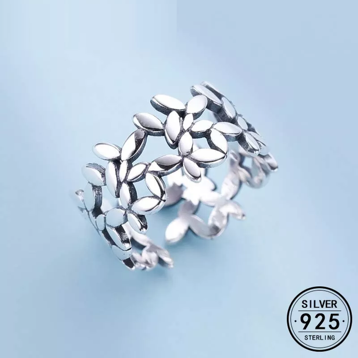 Adjustable Floral Ring | Sterling Silver Jewellery-Nora Luxe