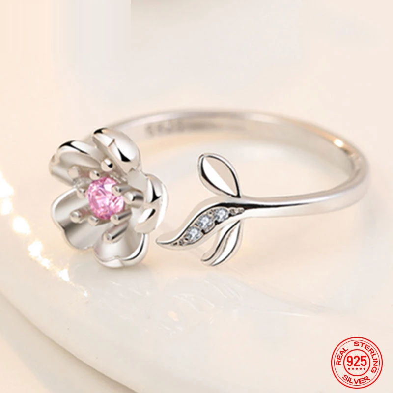 Adjustable Flower Ring | 925 Sterling Silver-Nora Luxe