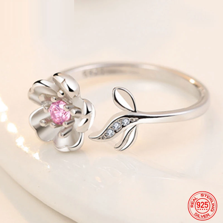Adjustable Flower Ring | 925 Sterling Silver-Nora Luxe