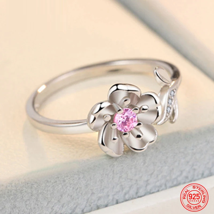Adjustable Flower Ring | 925 Sterling Silver-Nora Luxe