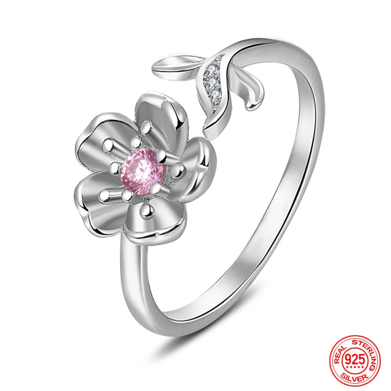 Adjustable Flower Ring | 925 Sterling Silver-Nora Luxe