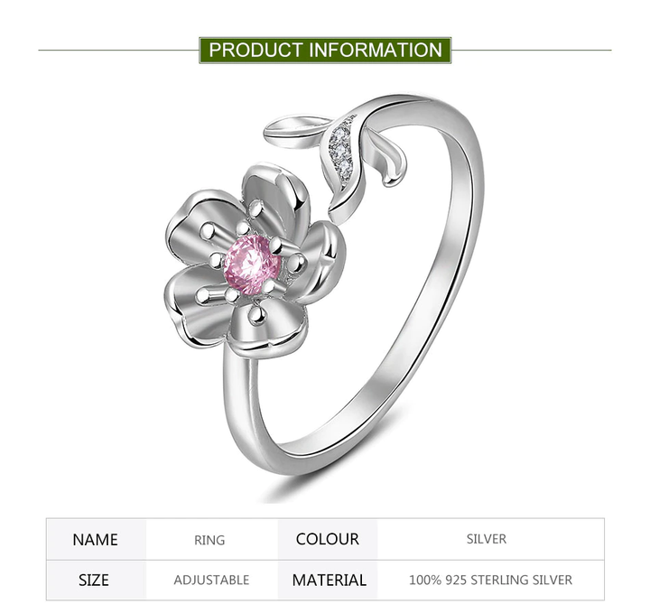 Adjustable Flower Ring | 925 Sterling Silver-Nora Luxe