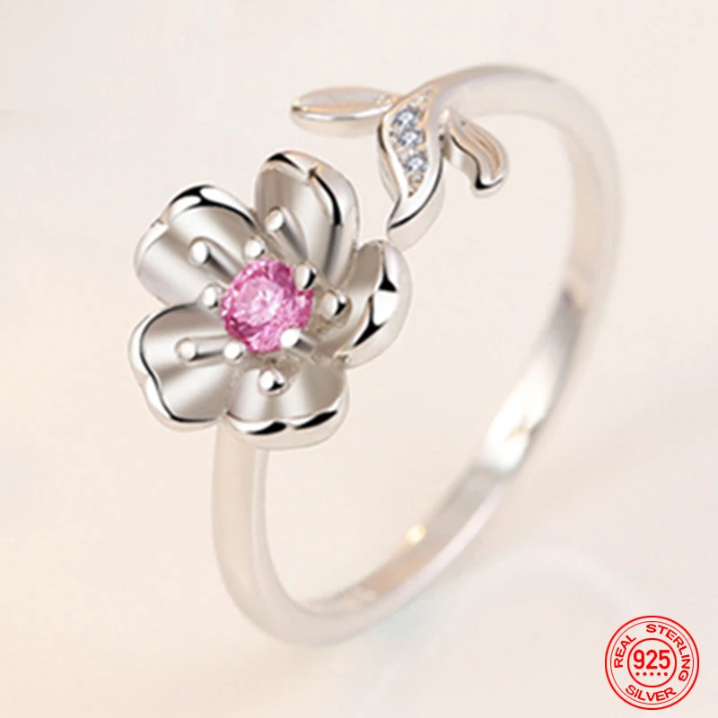 Adjustable Flower Ring | 925 Sterling Silver-Nora Luxe