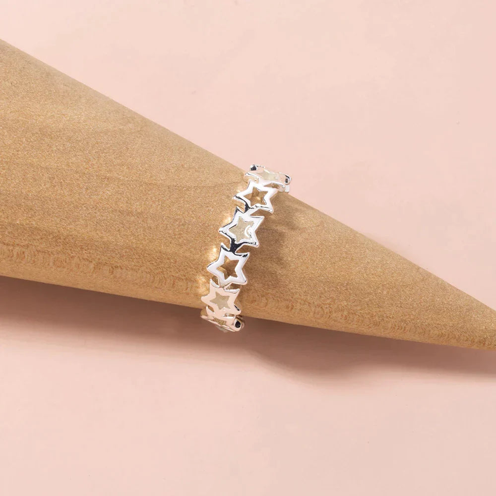 Adjustable Glowing Star Ring | Elegant Jewellery Piece-Nora Luxe