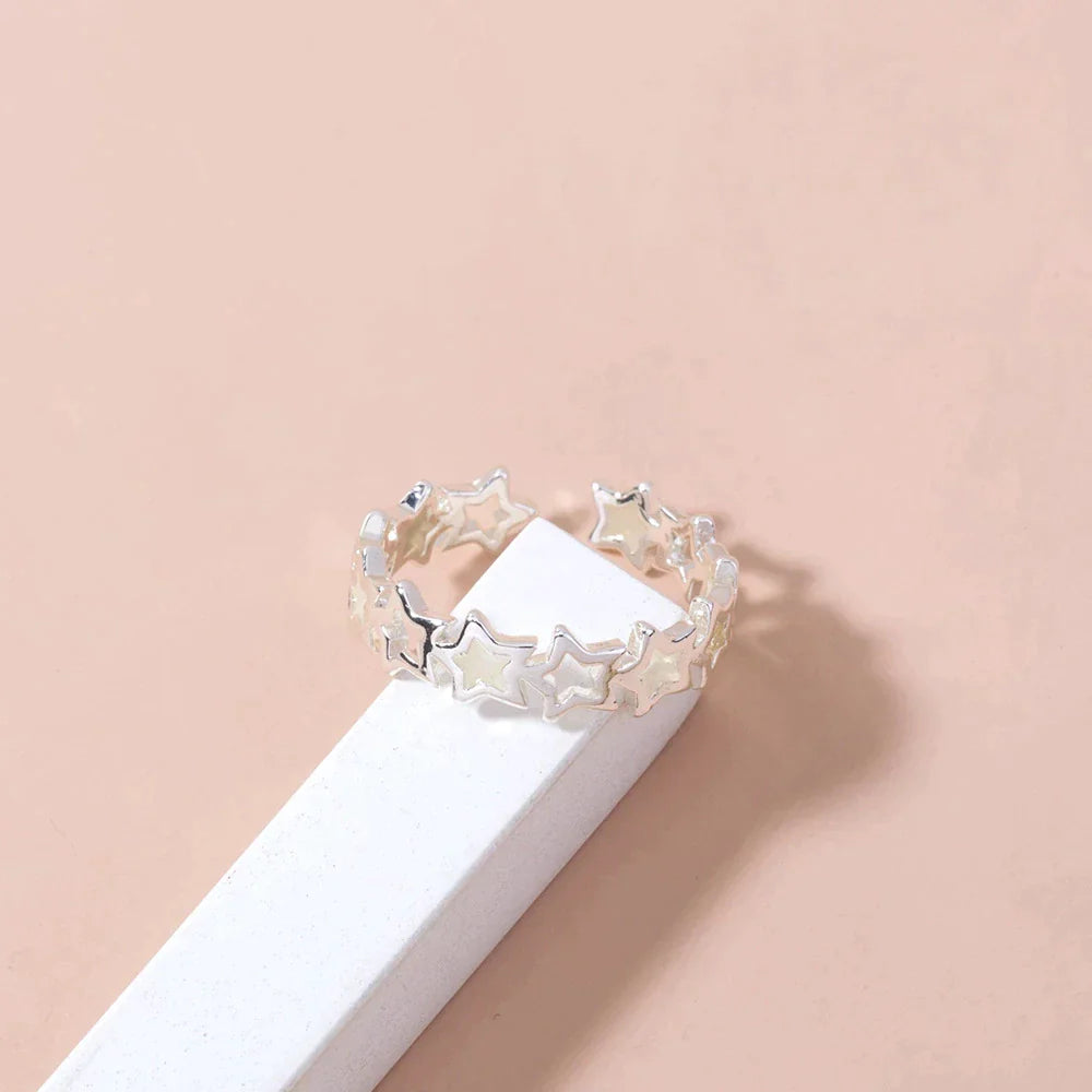 Adjustable Glowing Star Ring | Elegant Jewellery Piece-Nora Luxe