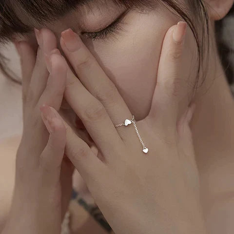 Adjustable Heart Ring with Tassels | Stylish Women's Jewellery-Nora Luxe