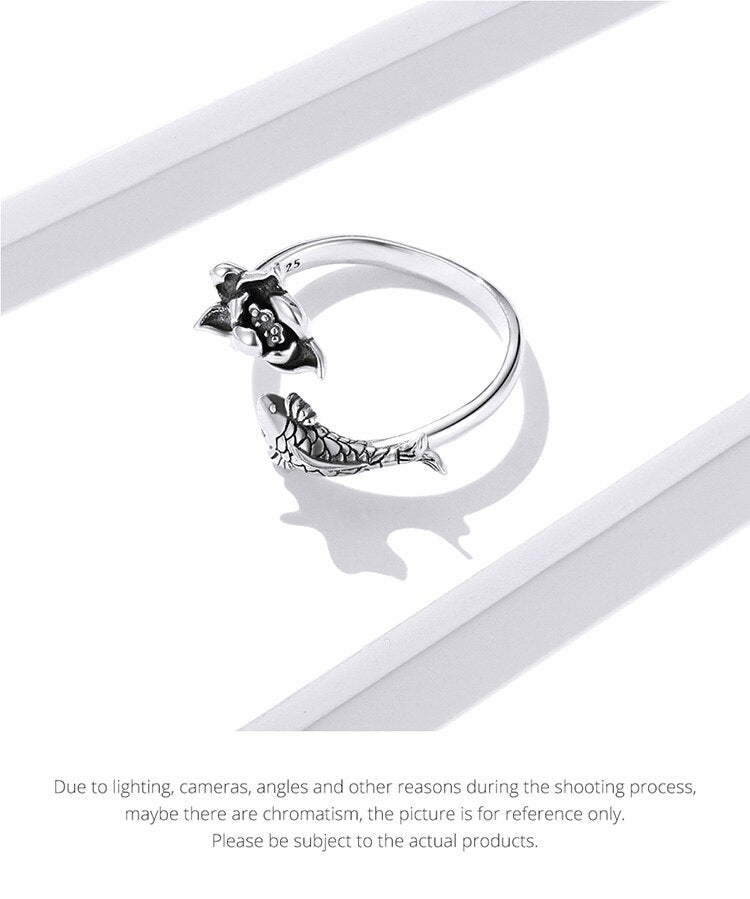 Adjustable Koi and Lotus Ring | Women’s Jewellery-Nora Luxe