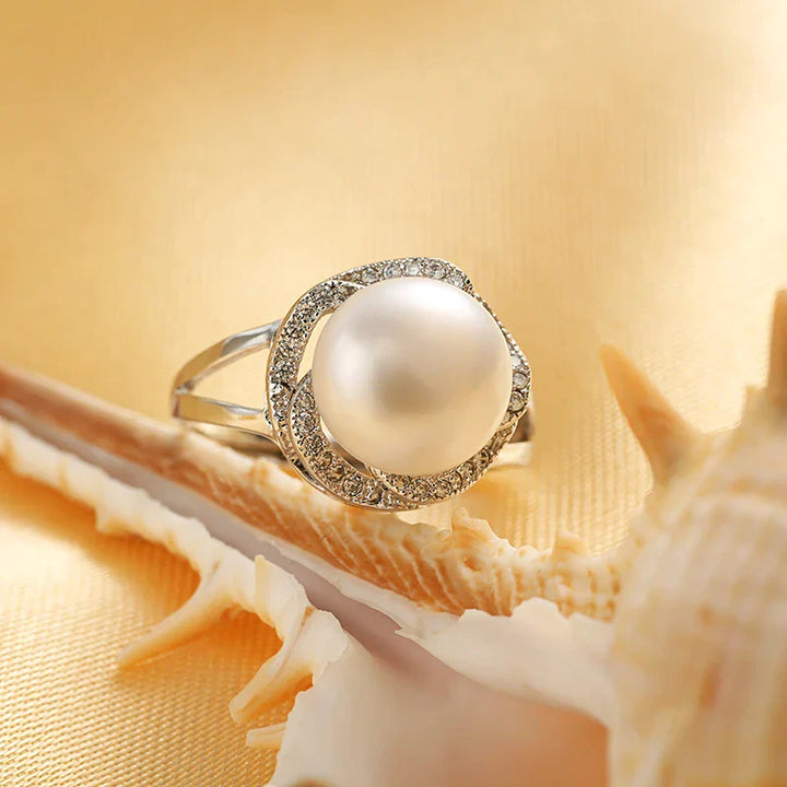 Adjustable Large Pearl Ring | Elegant Statement Jewellery-Nora Luxe