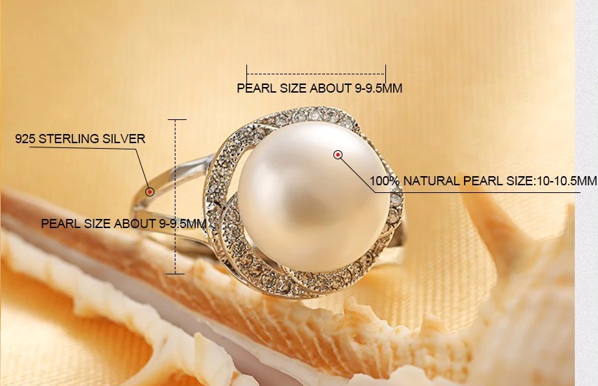 Adjustable Large Pearl Ring | Elegant Statement Jewellery-Nora Luxe