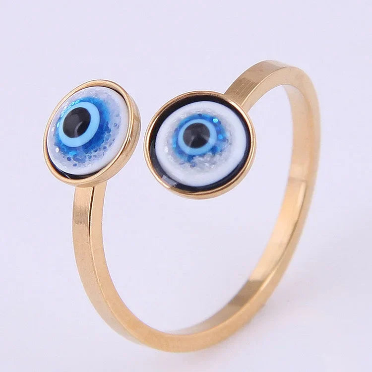 Adjustable Ring with Evil Eye - Esra-Gold-Nora Luxe