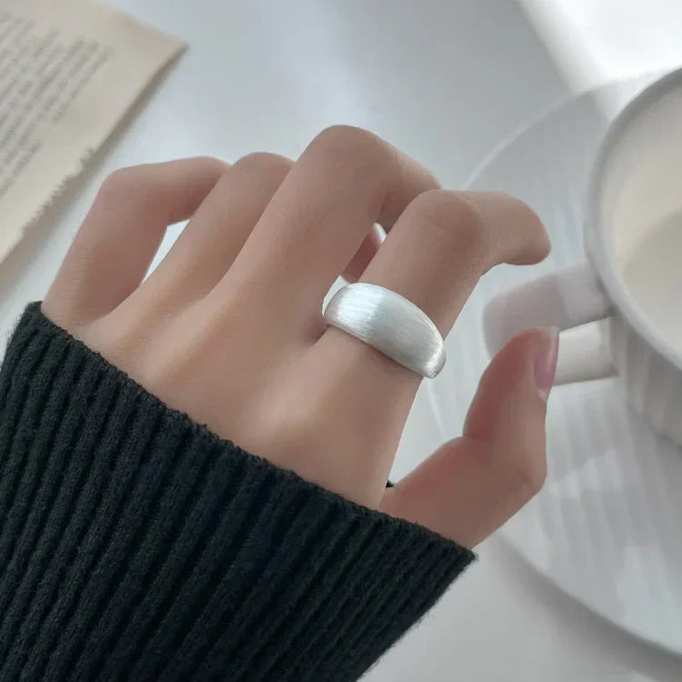 Adjustable Silver Dome Ring - Nora-Nora Luxe
