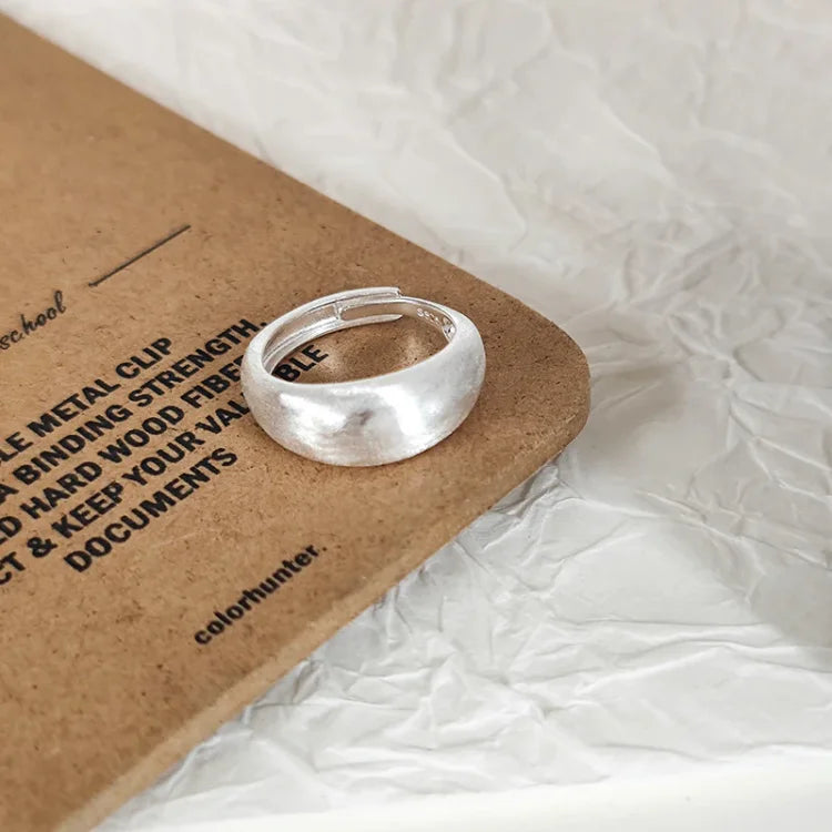 Adjustable Silver Dome Ring - Nora-Nora Luxe