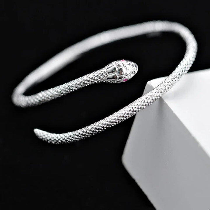 Adjustable Silver Snake Bracelet-Nora Luxe