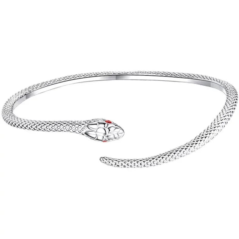 Adjustable Silver Snake Bracelet-Nora Luxe