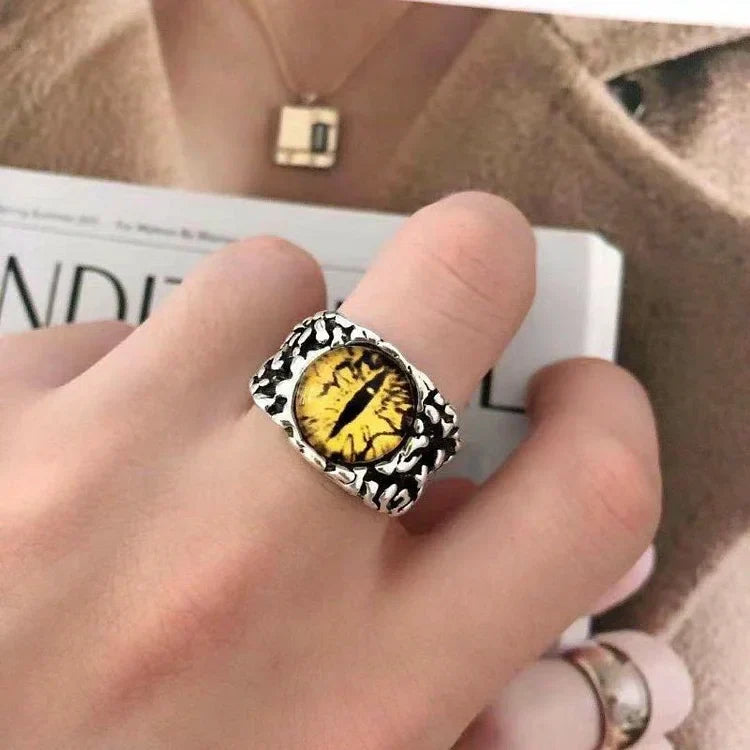 Adjustable Snake Ring with Demon Eye - Damon-Yellow-Nora Luxe