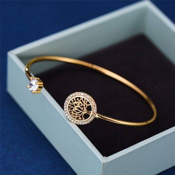 Adjustable Tree of Life Bracelet - Elowen-Silver-Nora Luxe