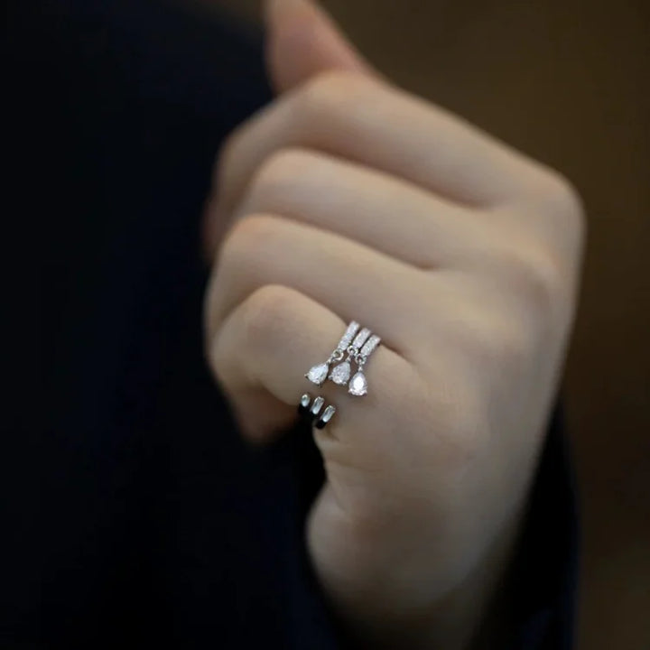 Adjustable Water Drop Ring - Isaline-Gold-Nora Luxe