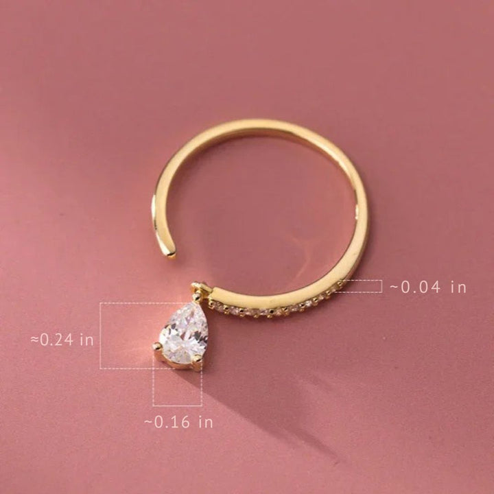 Adjustable Water Drop Ring - Isaline-Gold-Nora Luxe