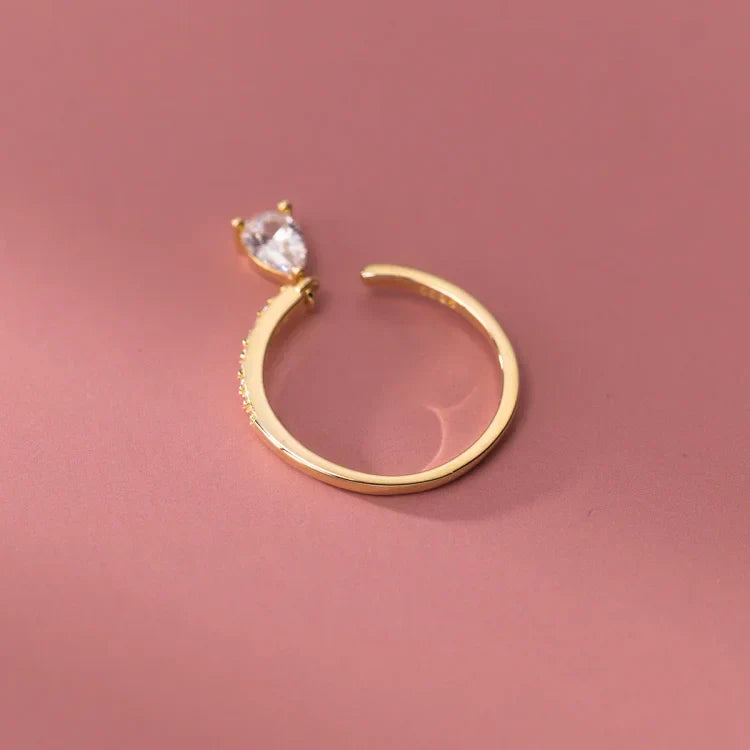 Adjustable Water Drop Ring - Isaline-Gold-Nora Luxe