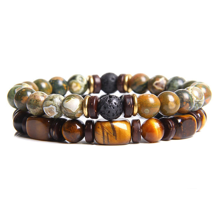 African Turquoise & Tiger Eye Bracelet - Naya-Tiger's eye & African turquoise-Nora Luxe