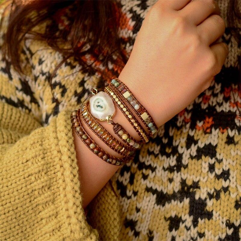 Agate Moonlight Wrap Bracelet - Lunara-Nora Luxe