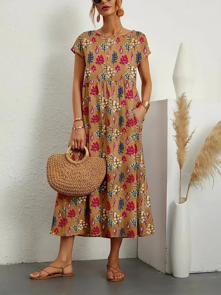 Airy cotton dress – Isadora-Brown-S-Nora Luxe
