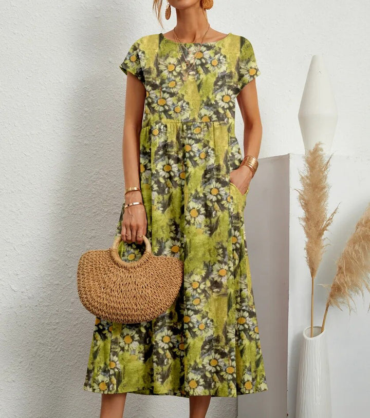 Airy cotton dress – Isadora-Light green-S-Nora Luxe