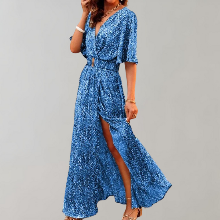 Airy maxi summer dress – Alina-Blue-XS-Nora Luxe