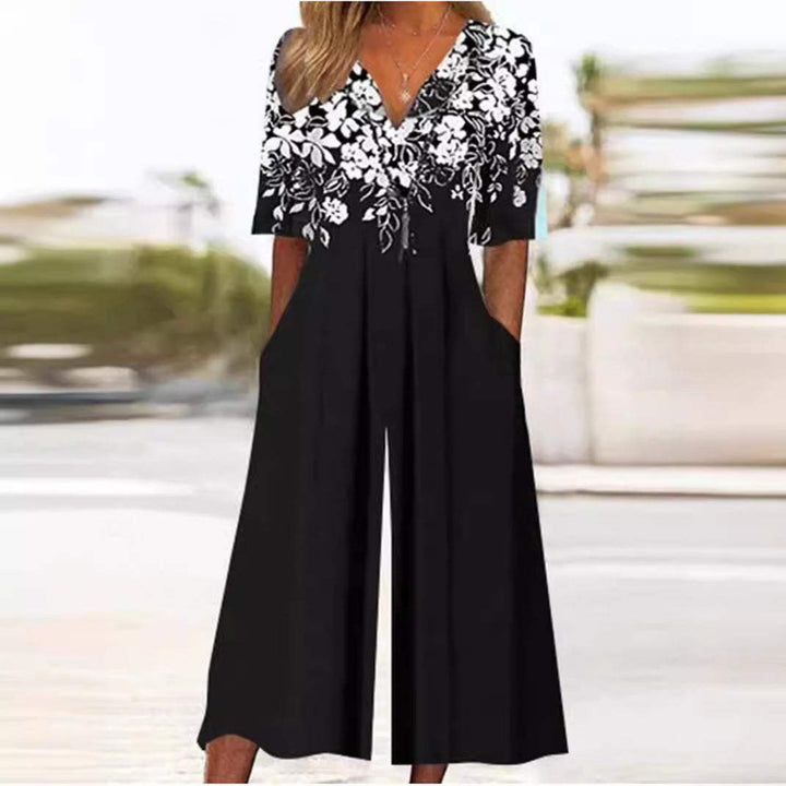 Airy & stylish women’s jumpsuit with wide leg – Elina-Black-S-Nora Luxe